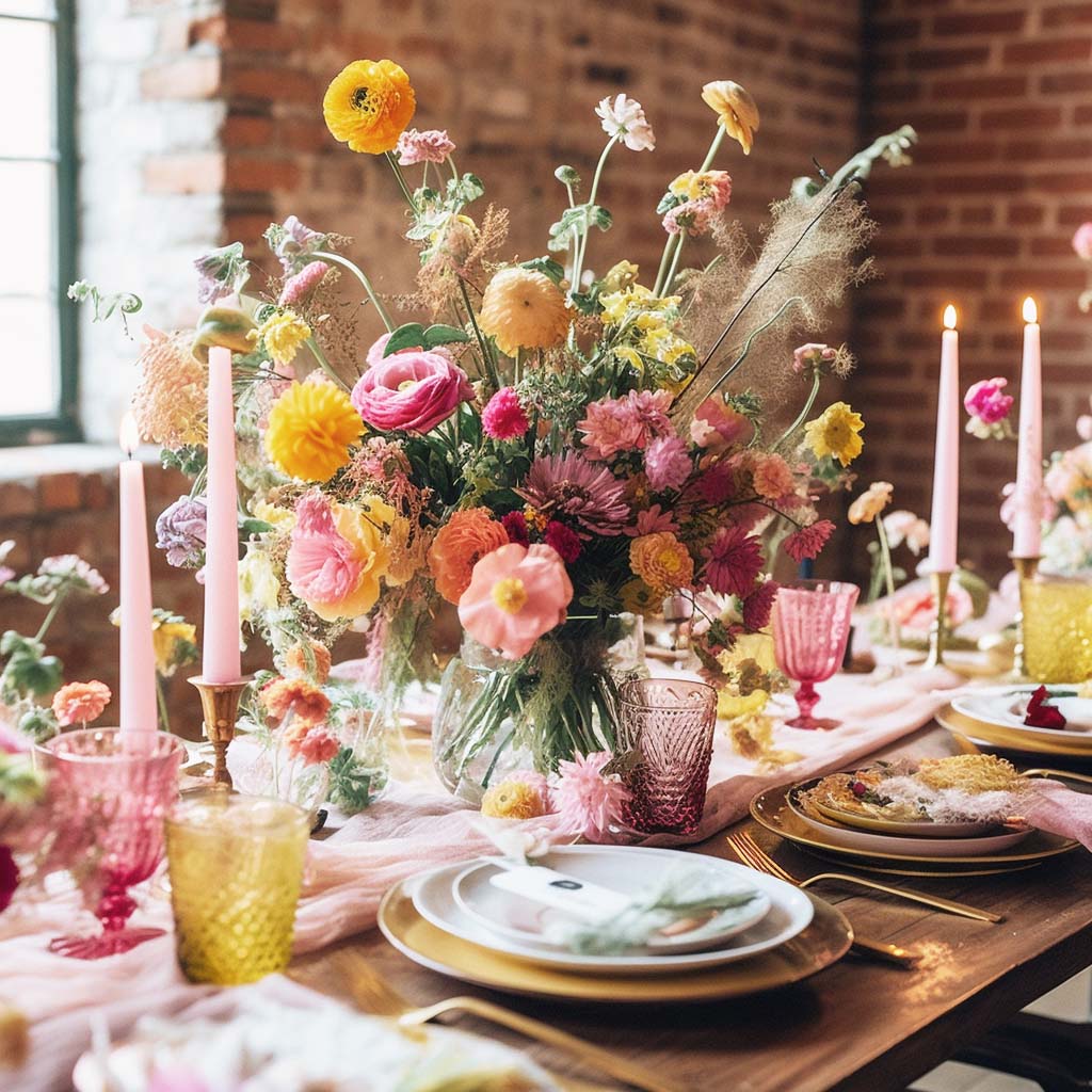 lillieclark a wedding table set up in a boho style using pink a 3912a8ca 0746 4b40 be75 279ddf9a8516